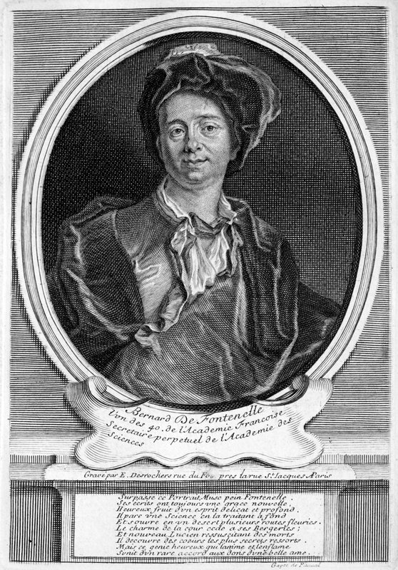 Bernard Le Bovier de Fontenelle，法国作家（雕版画 作者 Etienne Jehandier (after) Desrochers