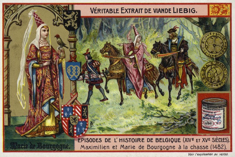 勃艮第的玛丽和她的丈夫，奥地利的Archduke Maximilian，狩猎，1482年 作者 欧洲学校