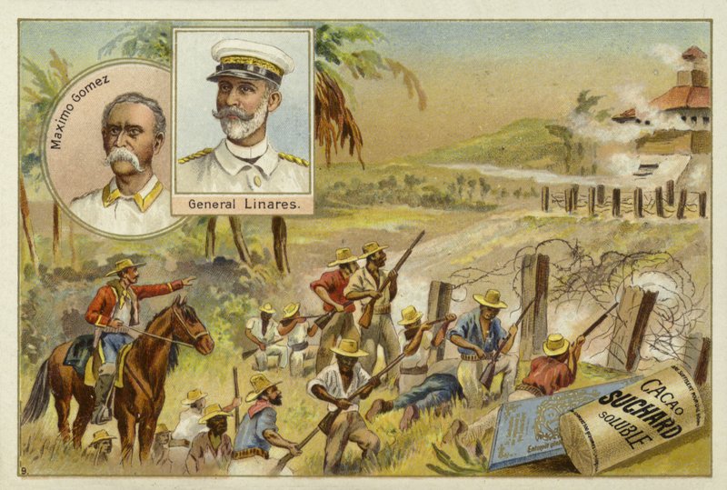 Maximo Gomez，古巴军事指挥官和Arsenio Linares，西班牙将军，古巴独立战争，1895-1898 作者 欧洲学校