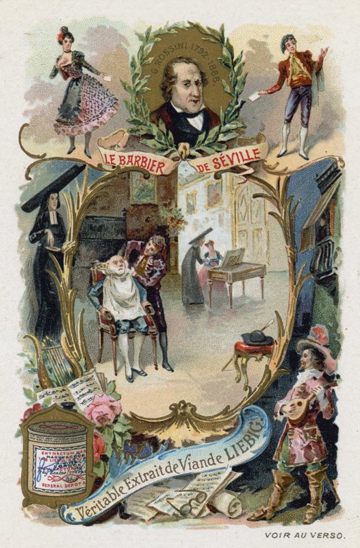 塞维利亚的理发师，由Gioachino Rossini（chromolitho） 作者 欧洲学校