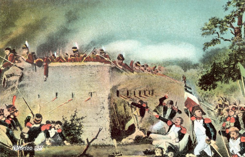 滑铁卢1815年，法国步兵攻击城堡Hougoumont 作者 欧洲学校