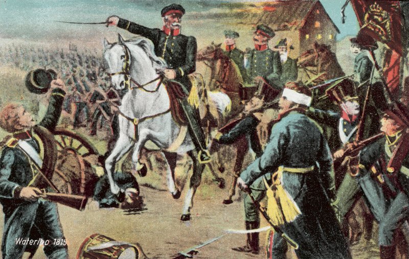 滑铁卢1815年，Marshal Blucher在滑铁卢战役中 作者 欧洲学校