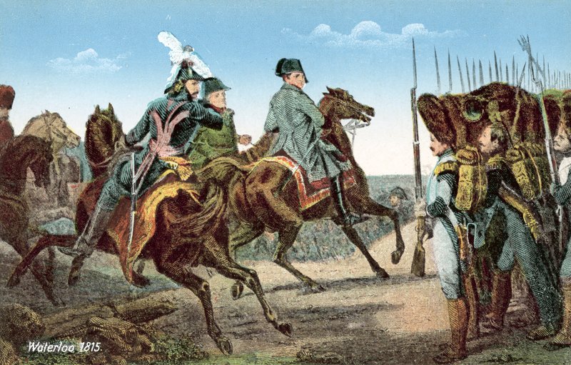 滑铁卢1815年，拿破仑举行了他的卫兵的讽刺 作者 欧洲学校