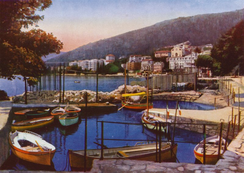 Abbazia, now Opatija in Croatia: Porticciuolo con veduta del lungomare Sud (photo) 作者 欧洲摄影师