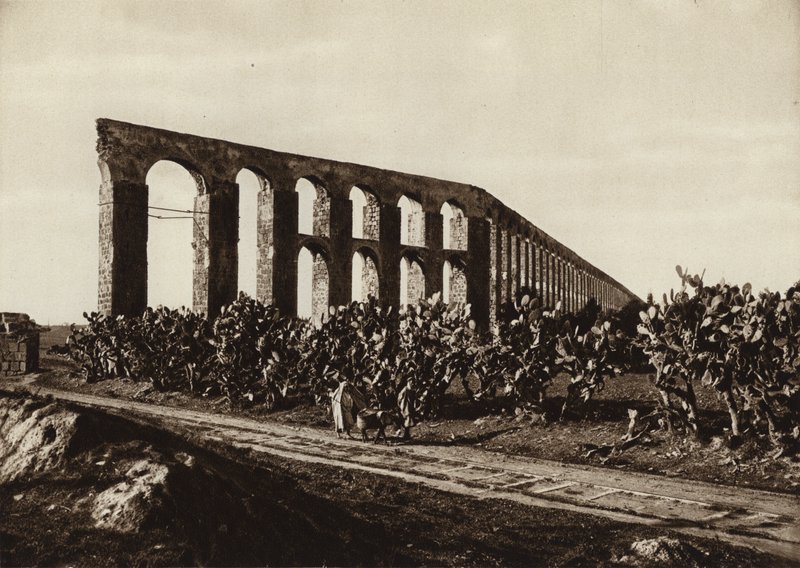 Roman aqueduct near Bardo, Tunis (b/w photo) 作者 欧洲摄影师