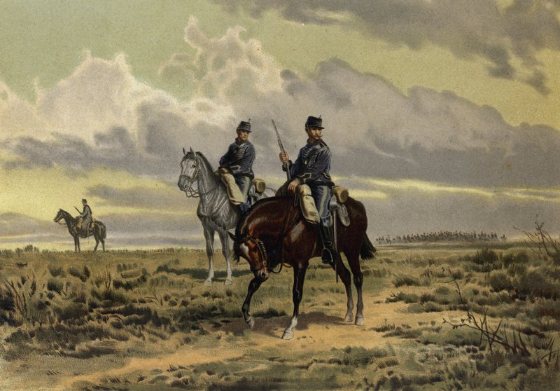 骑兵前进 (chromolitho) 作者 欧洲学校