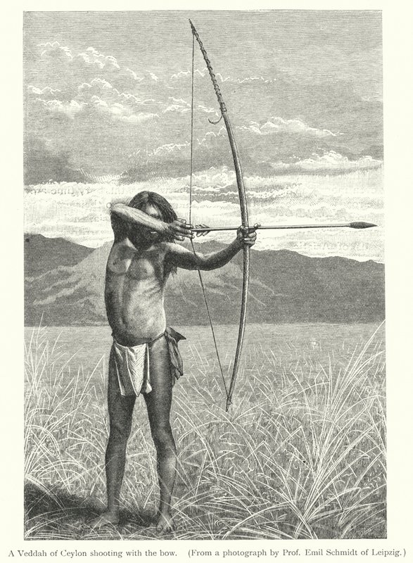 A Veddah of Ceylon shooting with the bow (engraving) 作者 欧洲学校