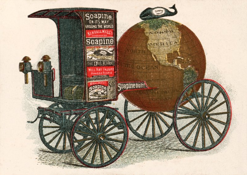 Advertisement for Soapine, "The Dirt Killer" - an American 19th century cleaning product (chromolitho) 作者 欧洲学校