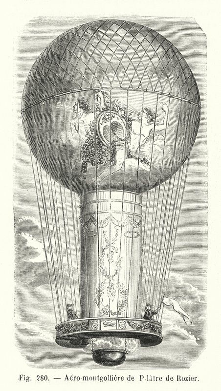 Pilatre de Rozier 的 Aero-montgolfiere（雕刻） 作者 欧洲学校