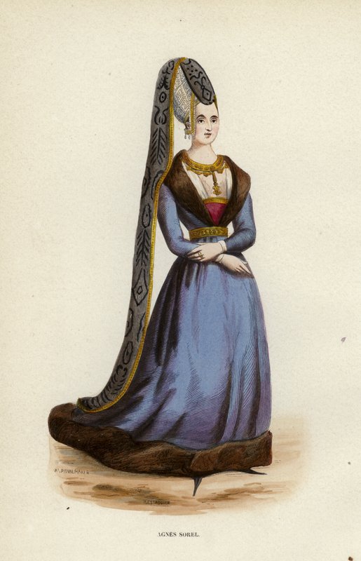 Agnes Sorel (coloured engraving) 作者 欧洲学校