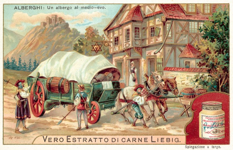 An inn in medieval times (chromolitho) 作者 欧洲学校