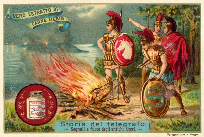 Ancient Greeks signalling by fire (chromolitho) 作者 欧洲学校