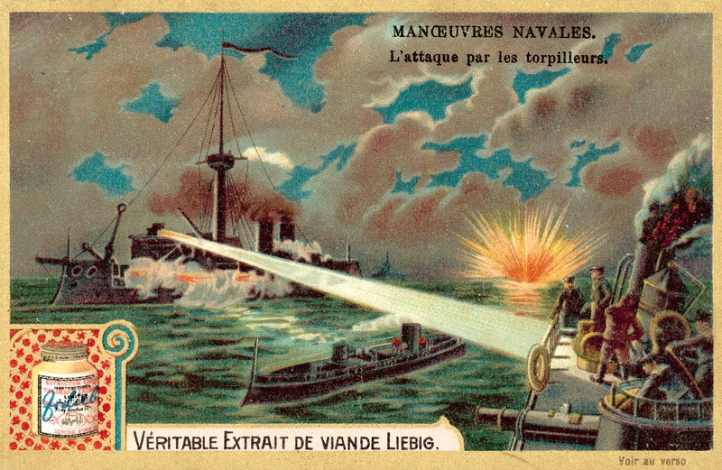 Attack by torpedo boats (chromolitho) 作者 欧洲学校