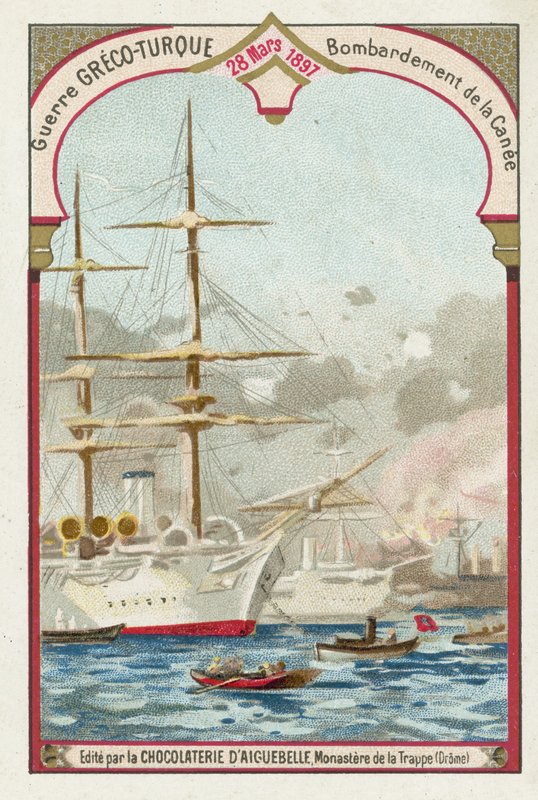 哈尼亚，克里特岛，希腊土耳其战争的轰炸，1897年3月28日 作者 欧洲学校
