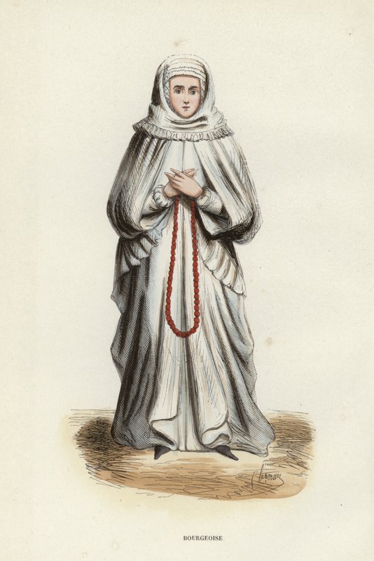 Bourgeoise (coloured engraving) 作者 欧洲学校