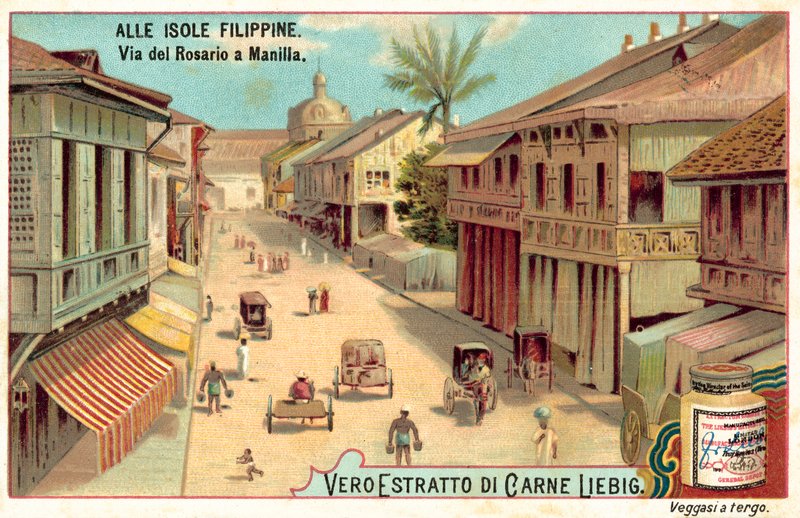 马尼拉Calle Rosario (chromolitho) 作者 欧洲学校