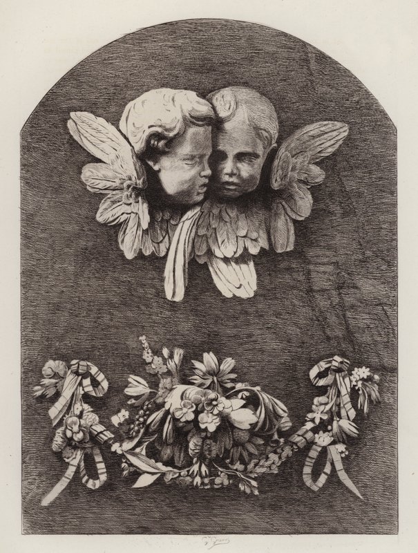Cambridge: Carvings in Trinity College Library (etching) 作者 欧洲学校