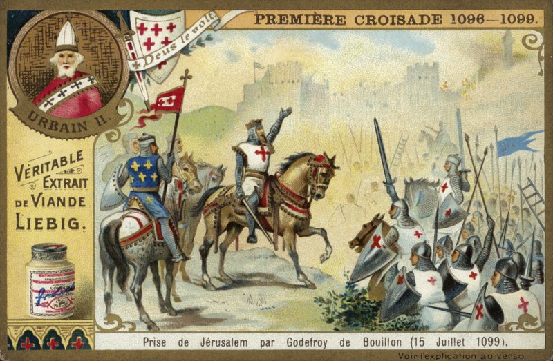 1099年7月15日，第一次十字军东征的Godfrey of Bouillon夺取耶路撒冷 作者 欧洲学校
