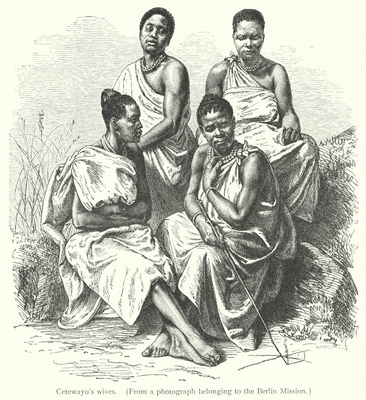 Cetewayo的妻子们（雕刻）。 作者 欧洲学校