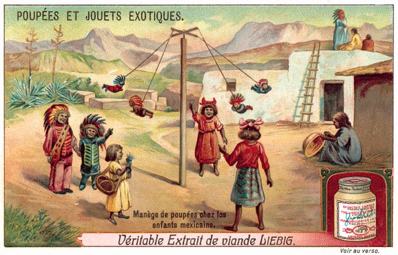 Children in Mexico playing with dolls on a carousel (chromolitho) 作者 欧洲学校