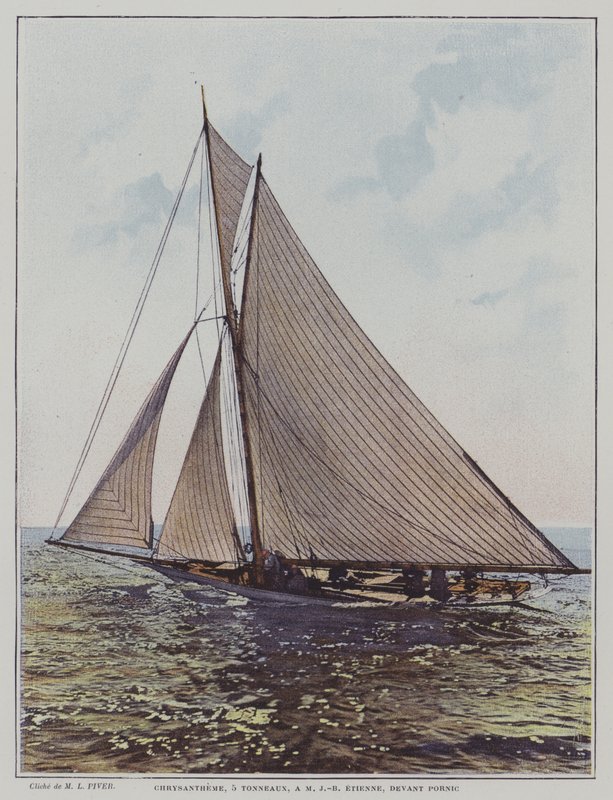 Chrysanthemum, 5 tonne sailing boat off Pornic, Brittany (colour photo) 作者 欧洲学校