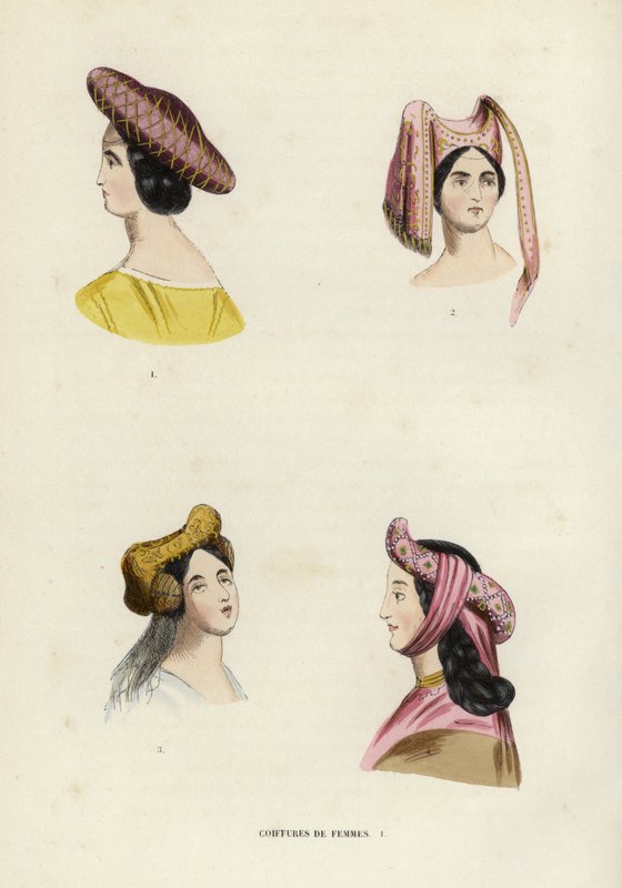 Coiffures De Femmes (coloured engraving) 作者 欧洲学校