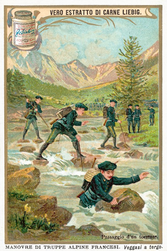 穿越山洪（chromolitho） 作者 欧洲学校