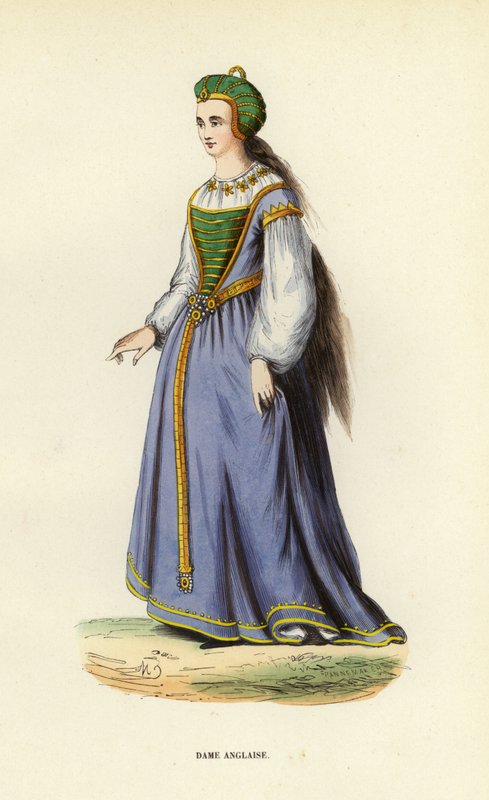 Dame Anglaise (coloured engraving) 作者 欧洲学校