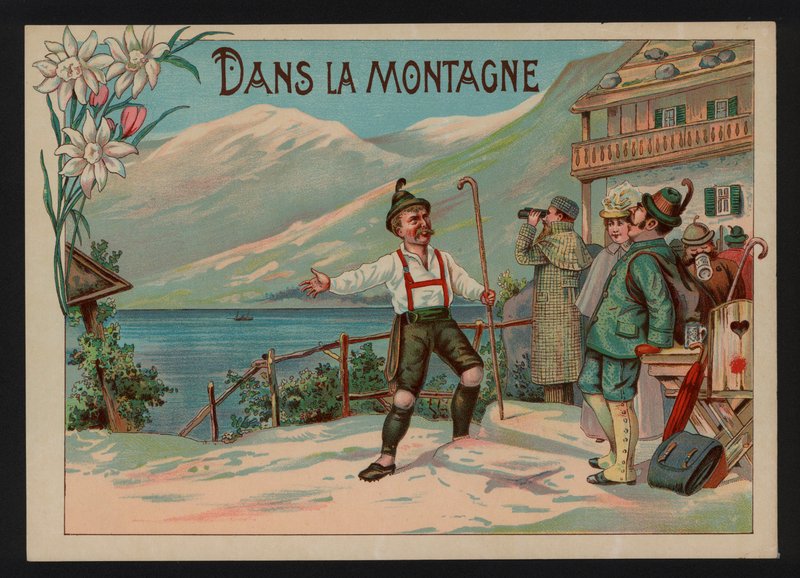 Dans La Montagne (colour litho) 作者 欧洲学校