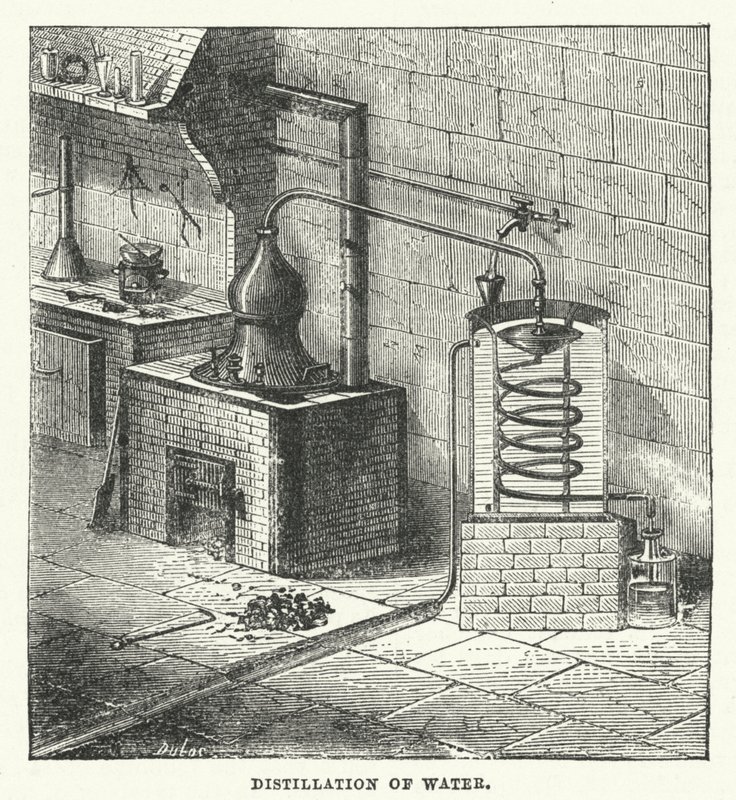 水的蒸馏（雕版画 作者 欧洲学校