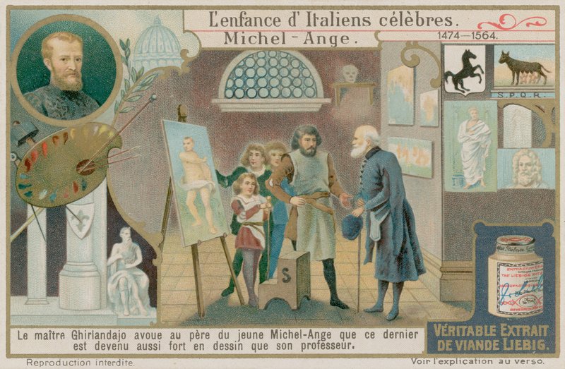 Domenico Ghirlandaio看着Michaelangelos的作品 作者 欧洲学校