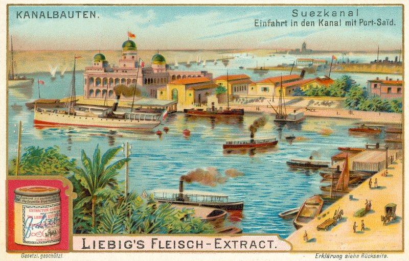 Entrance to the Suez Canal, Port Said, Egypt (chromolitho) 作者 欧洲学校
