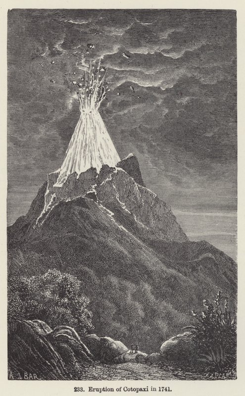 Eruption of Cotopaxi in 1741 (engraving) 作者 欧洲学校