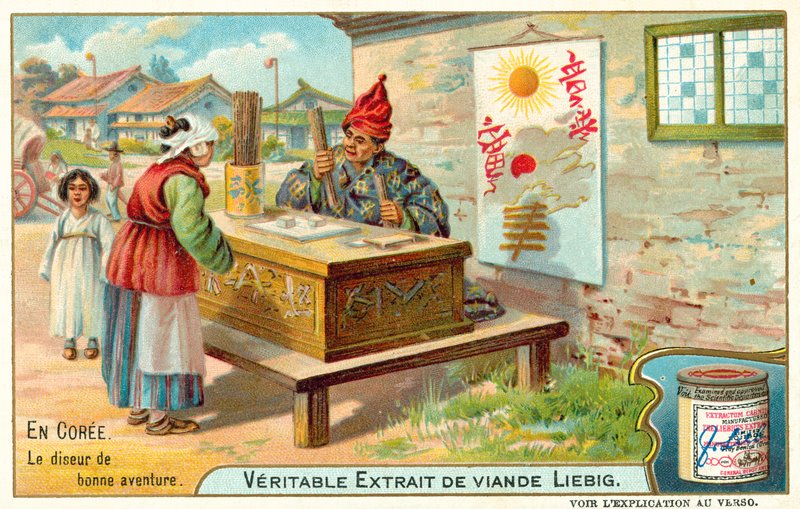 算命先生，韩国(chromolitho)。 作者 欧洲学校