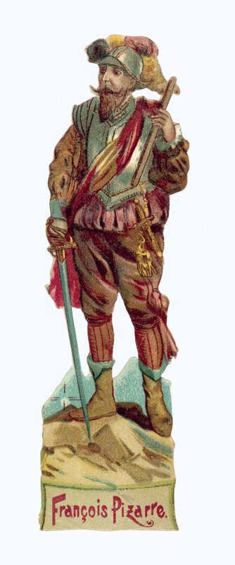 弗朗西斯科·皮萨罗 (chromolitho) 作者 欧洲学校