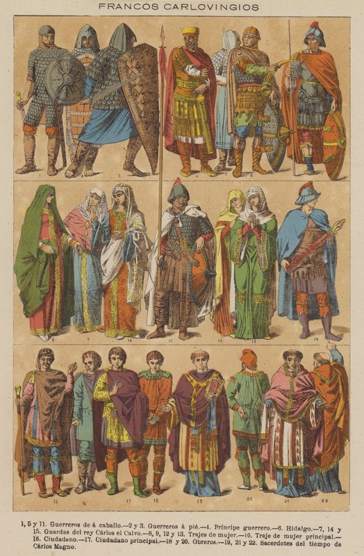 Francos Carlovingios (colour litho) 作者 欧洲学校