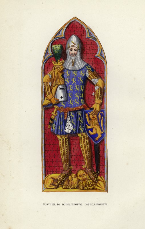Gonthier De Schwarzbourg, Roi Des Romains (coloured engraving) 作者 欧洲学校