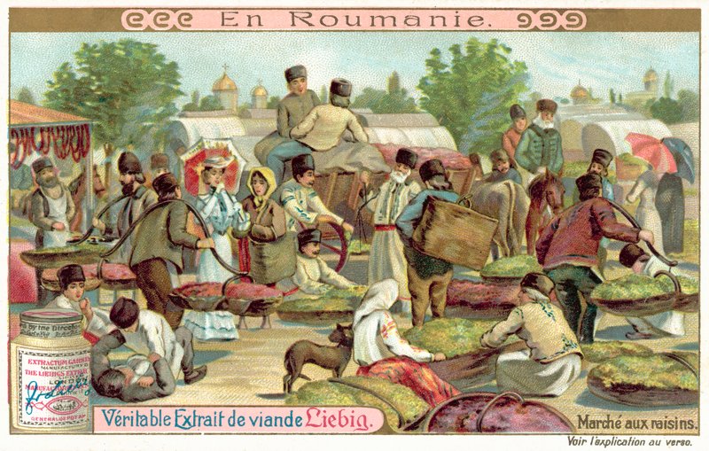 Grape market, Romania (chromolitho) 作者 欧洲学校