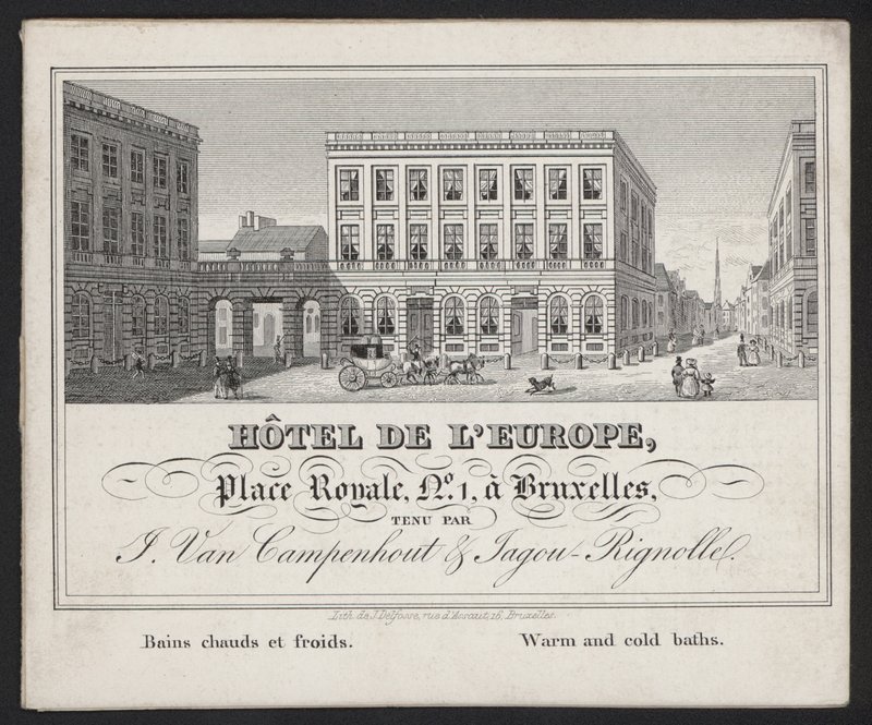 Hotel De L？Europe，Bruxelles，J Van Campenhout和Jagou Rignolle 作者 欧洲学校
