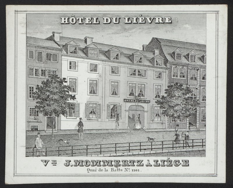Du Lievre酒店，J Mommertz，Liege（雕刻）。 作者 欧洲学校