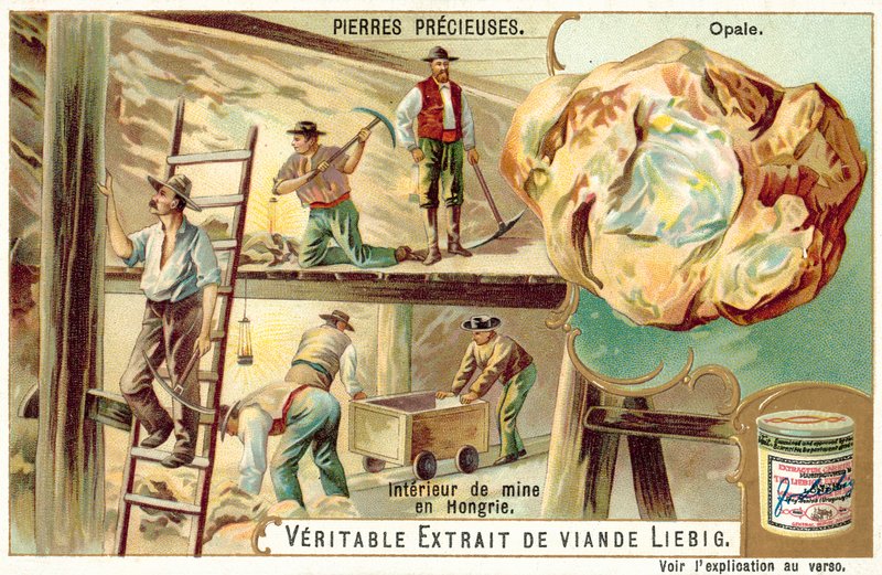 Interior of an opal mine in Hungary (chromolitho) 作者 欧洲学校