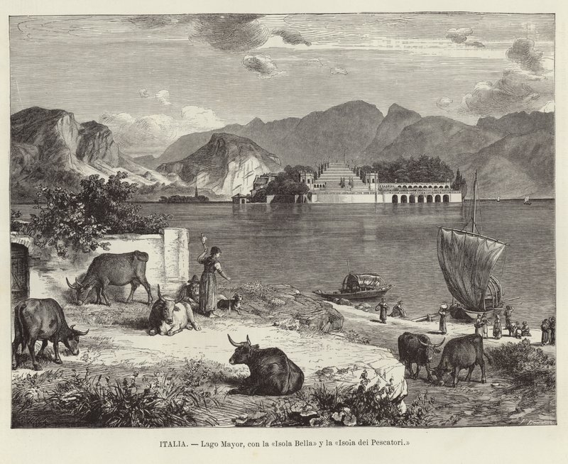 意大利 - 马焦雷湖，与Isola Bella和Isola dei Pescatori 作者 欧洲学校