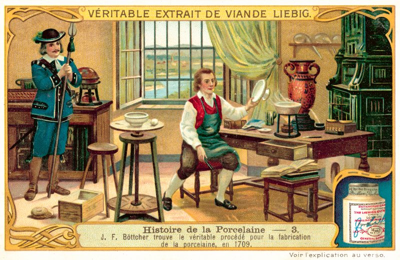 Johann Friedrich Boettger discovering the process for manufacturing porcelain 作者 欧洲学校