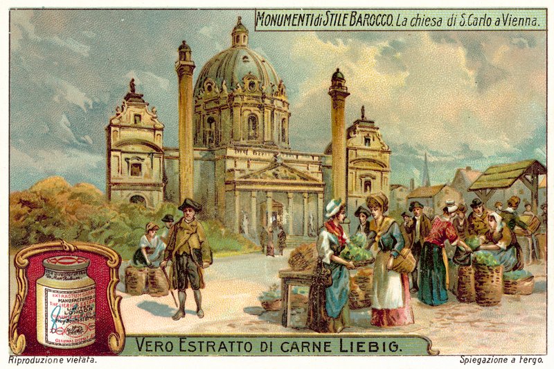 Karlskirche, Vienna (chromolitho) 作者 欧洲学校