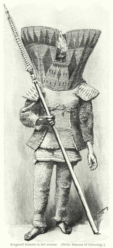Kingsmill Islander in full armour (engraving) 作者 欧洲学校