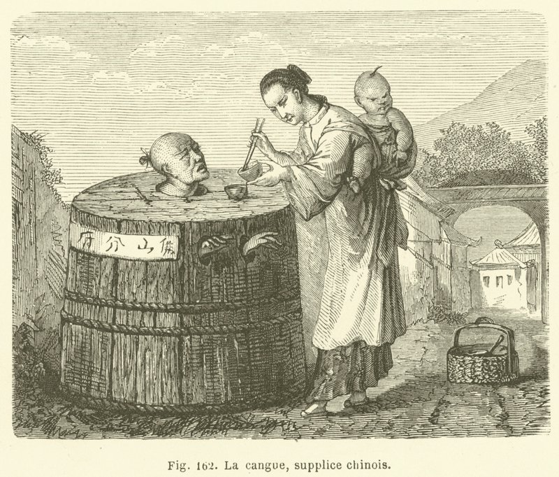 La cangue, supplice chinois (engraving) 作者 欧洲学校