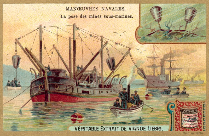 Laying underwater mines (chromolitho) 作者 欧洲学校