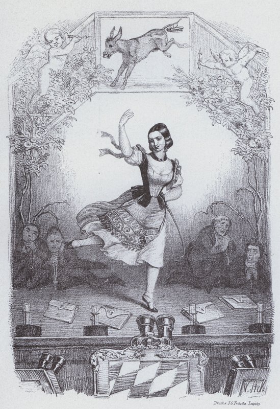 Lola Montez Dancing Bavarian History (litho) 作者 欧洲学校