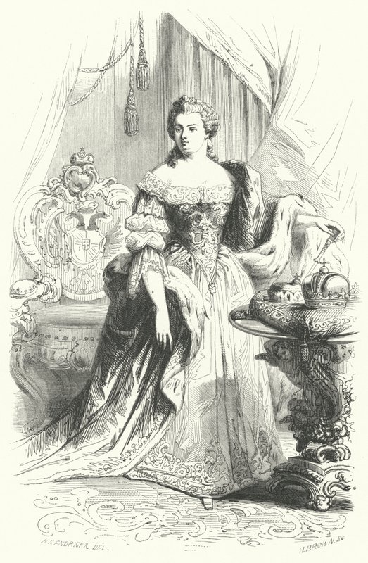 奥地利的玛丽亚·特蕾莎 (Maria Theresa)，神圣罗马帝国皇后 (雕刻) 作者 欧洲学校