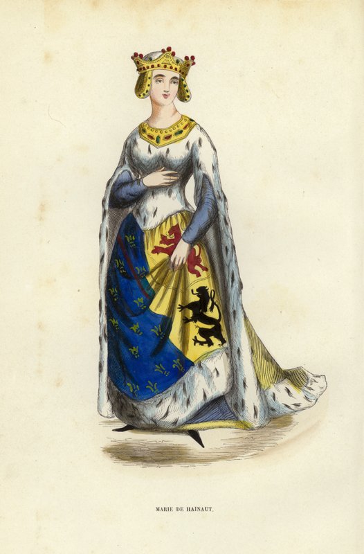 Marie De Hainaut (coloured engraving) 作者 欧洲学校